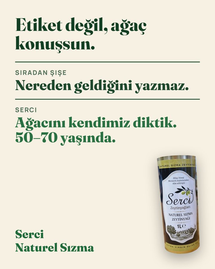 Serci postu: Etiket değil, ağaç konuşsun.